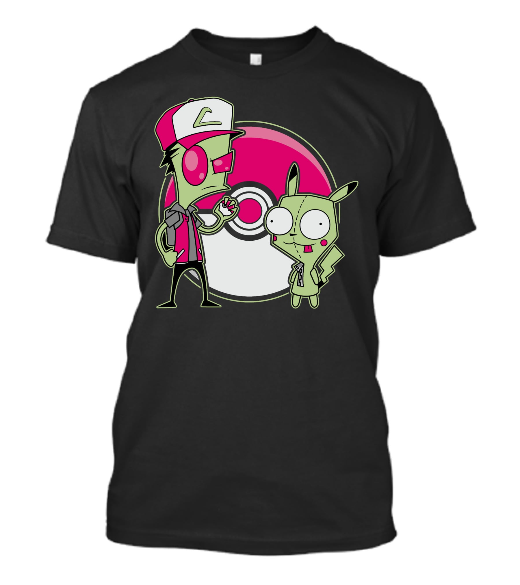 Invader Zim Gir Pikachu Pokemon Trainer Mashup T-Shirt