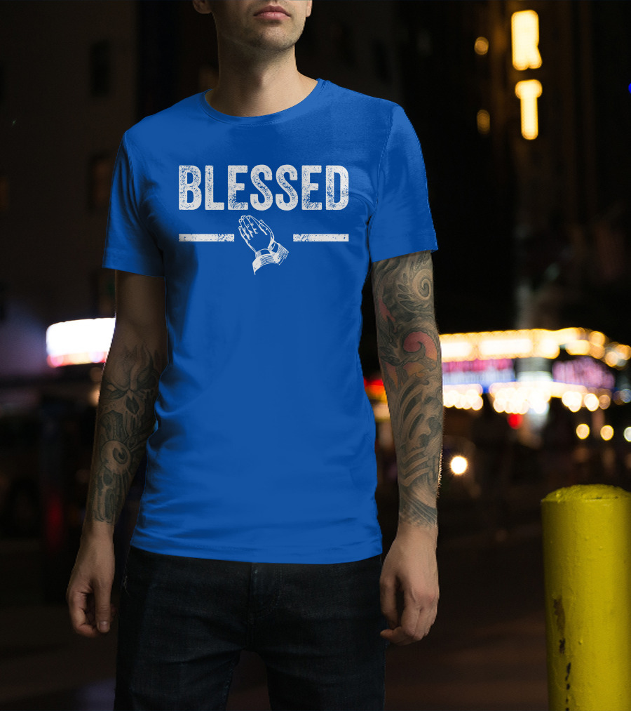 Blessed Praying Hands Christian Faith T-Shirt