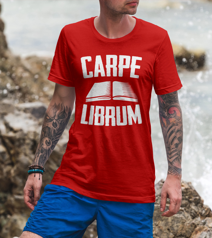 Carpe Librum Open Book Typography T-Shirt