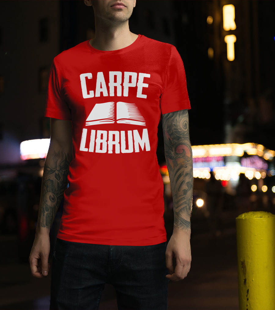 Carpe Librum Open Book Typography T-Shirt