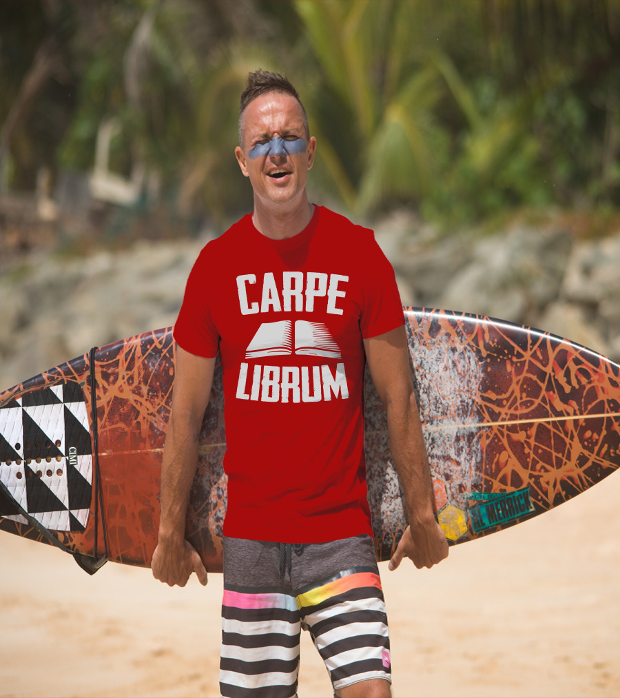 Carpe Librum Open Book Typography T-Shirt