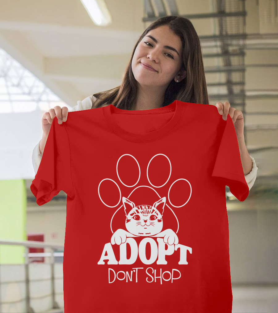 Cat Paw Adopt Don't Shop T-Shirt