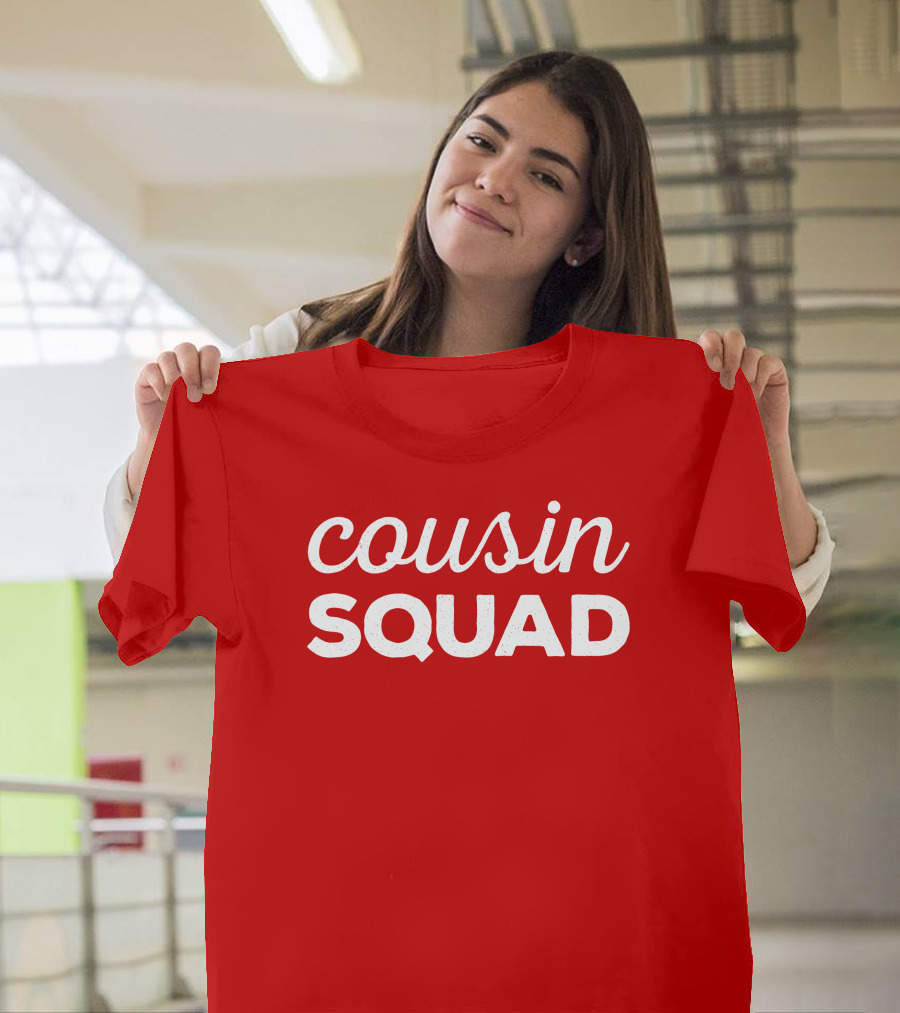 Cousin Squad Red Bold Text Family Team Bonding T-Shirt