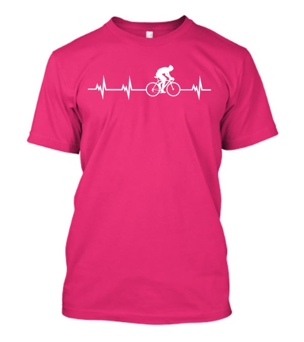Cycling Heartbeat Bicycle Rider Pulse Line T-Shirt