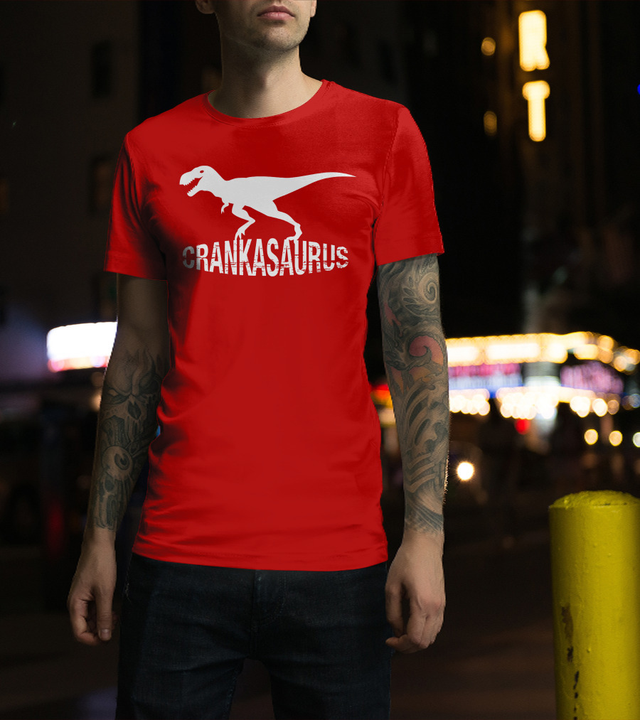 Crankasaurus Dinosaur Logo Parody T-Rex T-Shirt