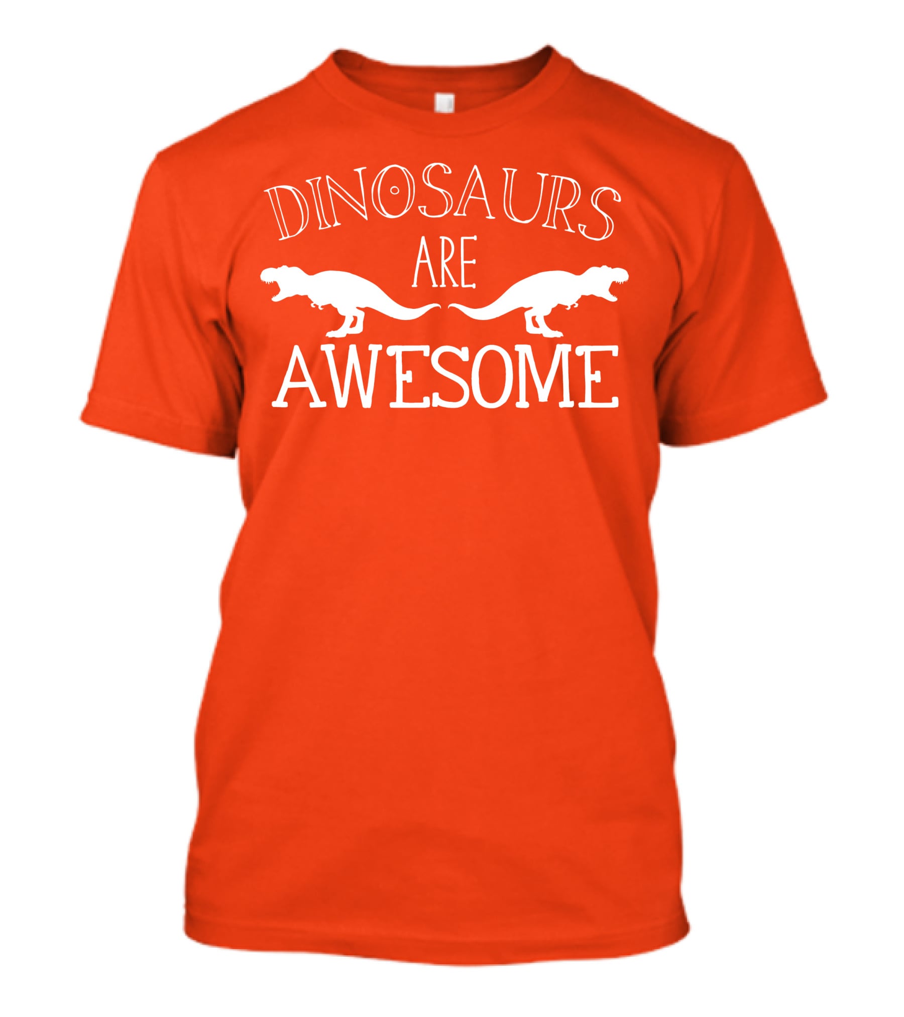 Dinosaurs Are Awesome T-Rex White Text T-Shirt