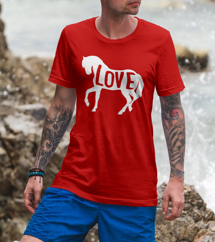 Love Horse White Silhouette T-Shirt