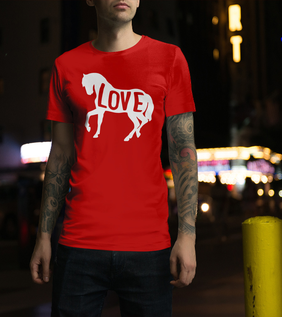 Love Horse White Silhouette T-Shirt