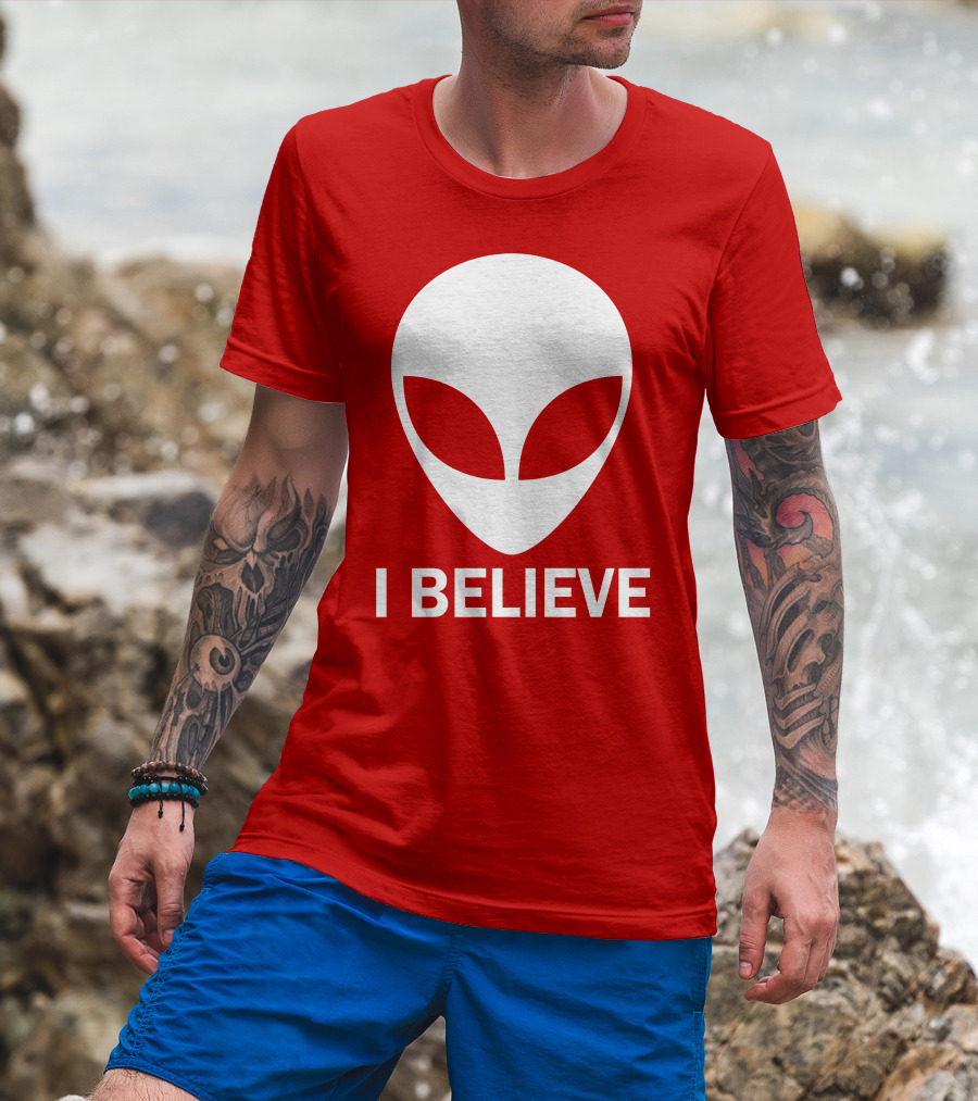 I Believe Alien Face T-Shirt