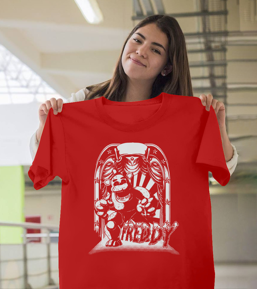 Freddy Fazbear Curtain Stage Retro Archway-style T-Shirt