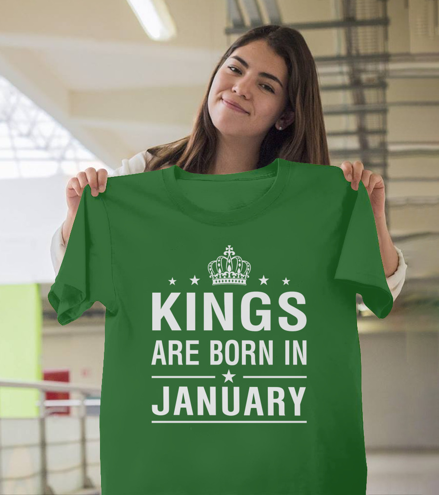 Kings Are Born In January Crown Stars T-Shirt
