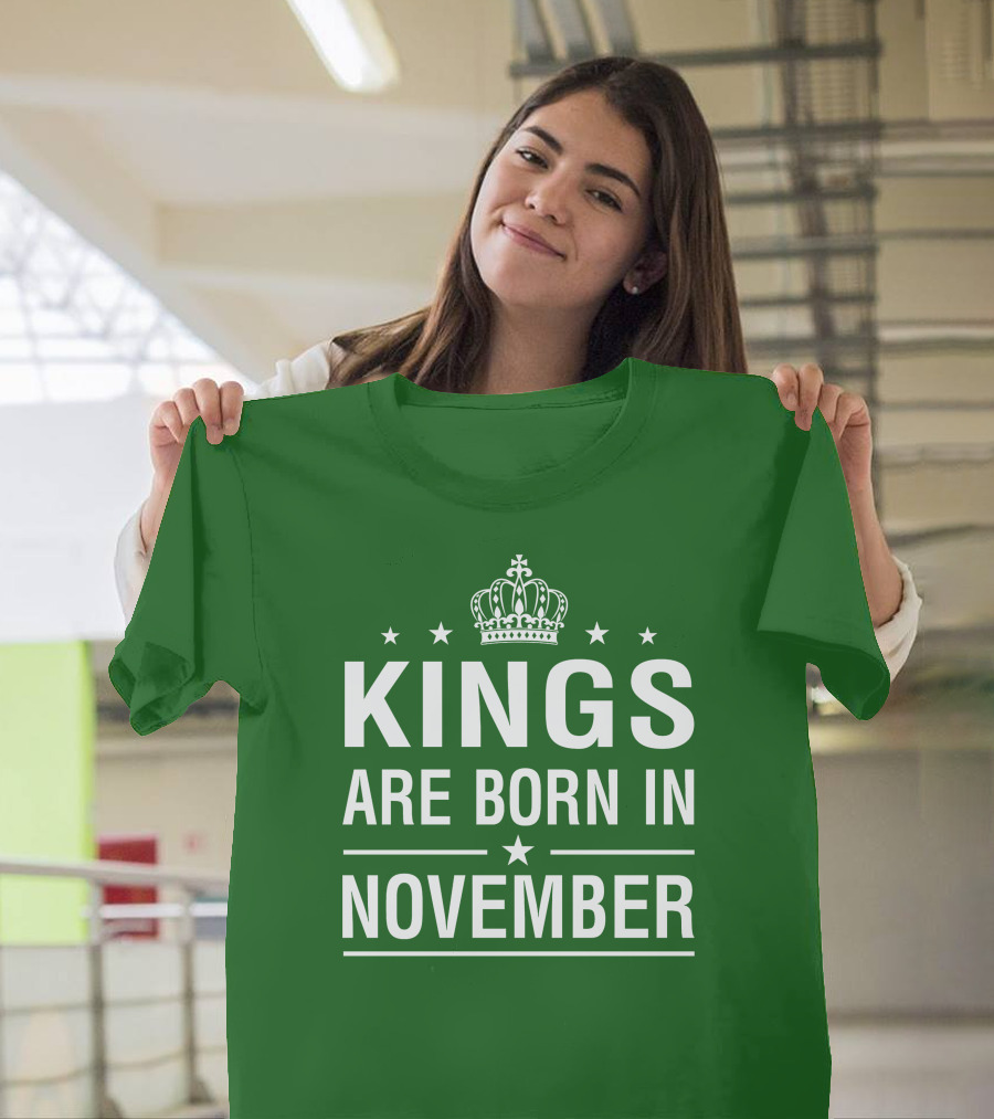 Kings Are Born In November Crown Stars T-Shirt