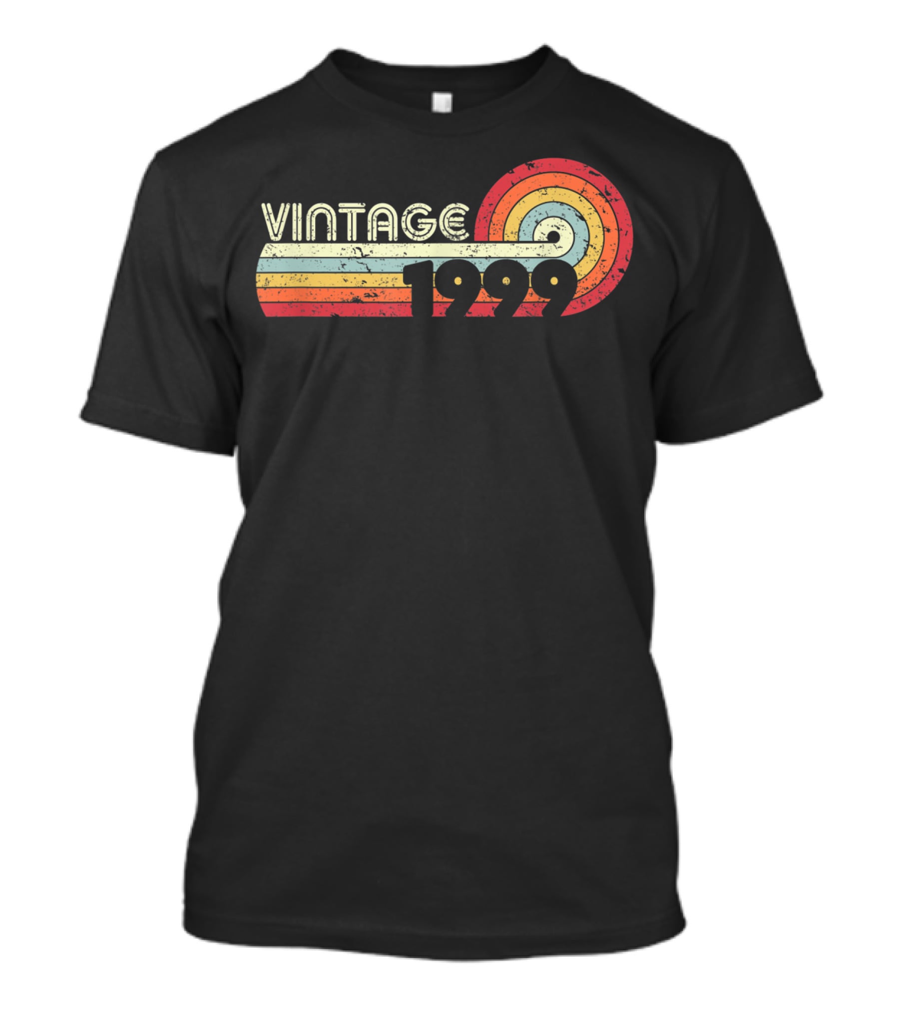 Vintage 1999 Retro Colorful Circle Stripes T-Shirt