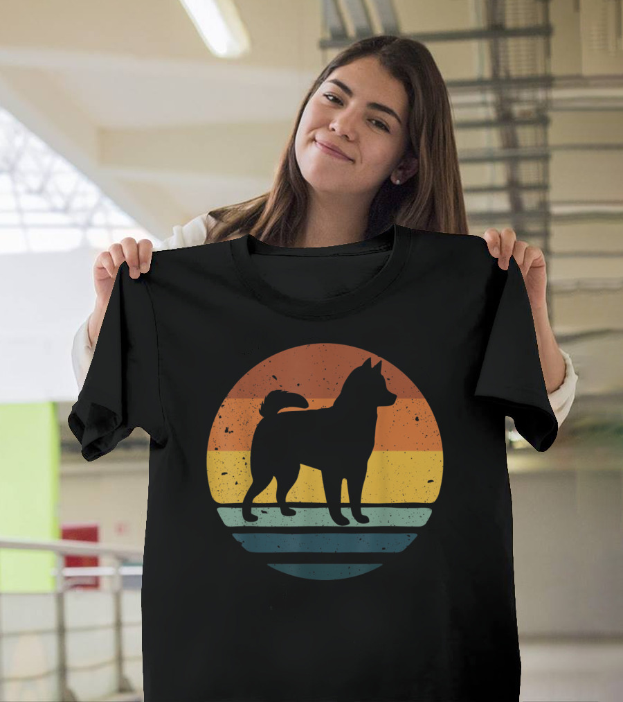 Alaskan Klee Kai Vintage Dog Sunset T-Shirt