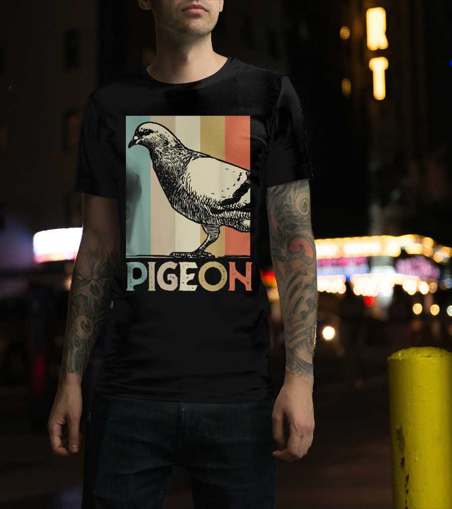 Pigeon Breeder Racing Retro Bird Stripes T-Shirt