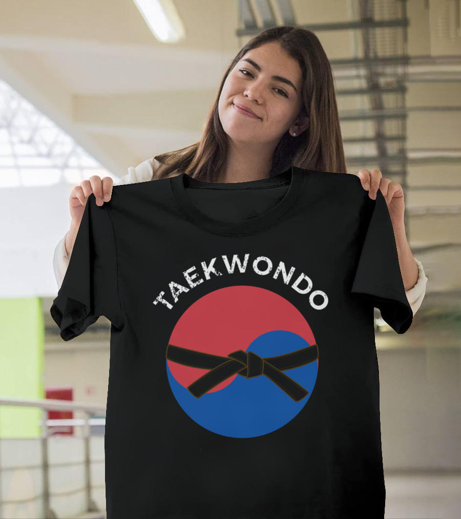 Taekwondo Korean Flag Black Belt Martial Arts T-Shirt