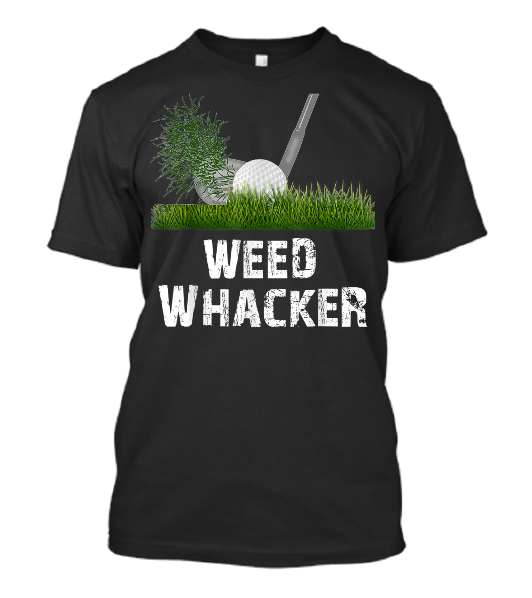 Weed Whacker Distressed Funny Golf Ball Grass T-Shirt