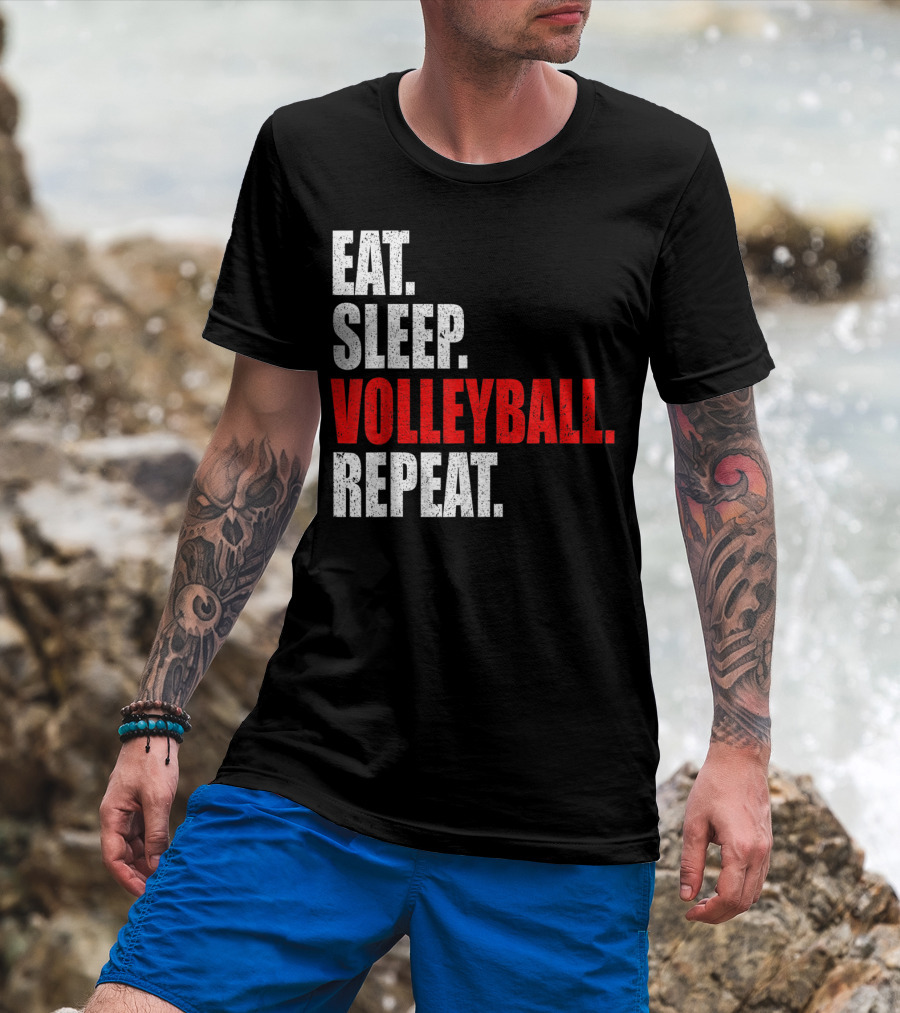 Eat Sleep Volleyball Repeat Volleyball Player Life Cycle T-Shirt