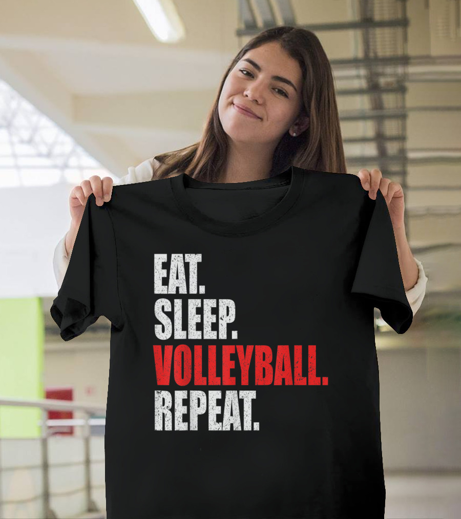 Eat Sleep Volleyball Repeat Volleyball Player Life Cycle T-Shirt