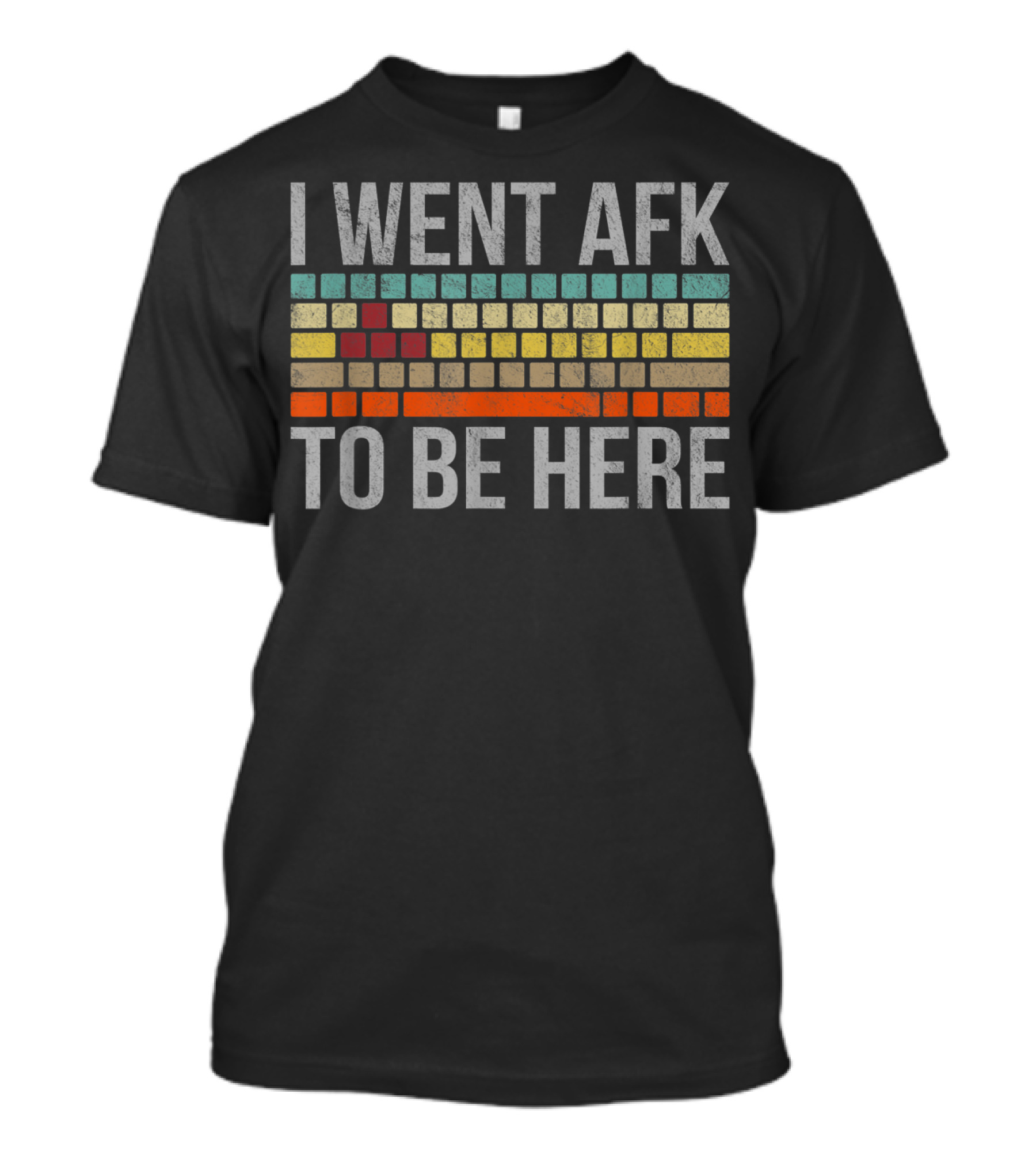 I Went AFK To Be Here Funny PC Gamer Retro Keyboard Blocks T-Shirt