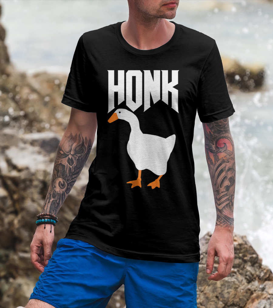 Honk Goose Funny Video Gamer Untitled Goose Game T-Shirt