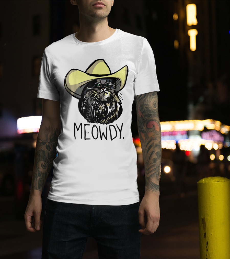 MEOWDY Texas Cowboy Cat T-Shirt