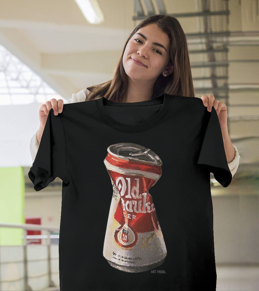 Old Crushed Beer Can Milwaukee Art Friedl T-Shirt
