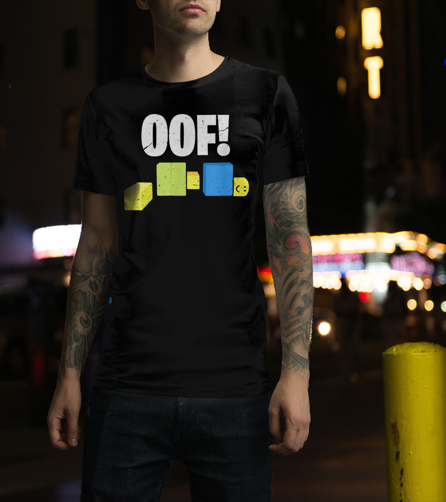 Oof Blox Noob Funny Gamer Blocks Oof Face T-Shirt
