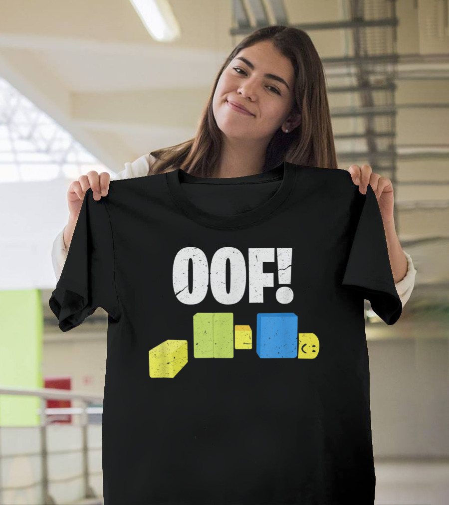 Oof Blox Noob Funny Gamer Blocks Oof Face T-Shirt