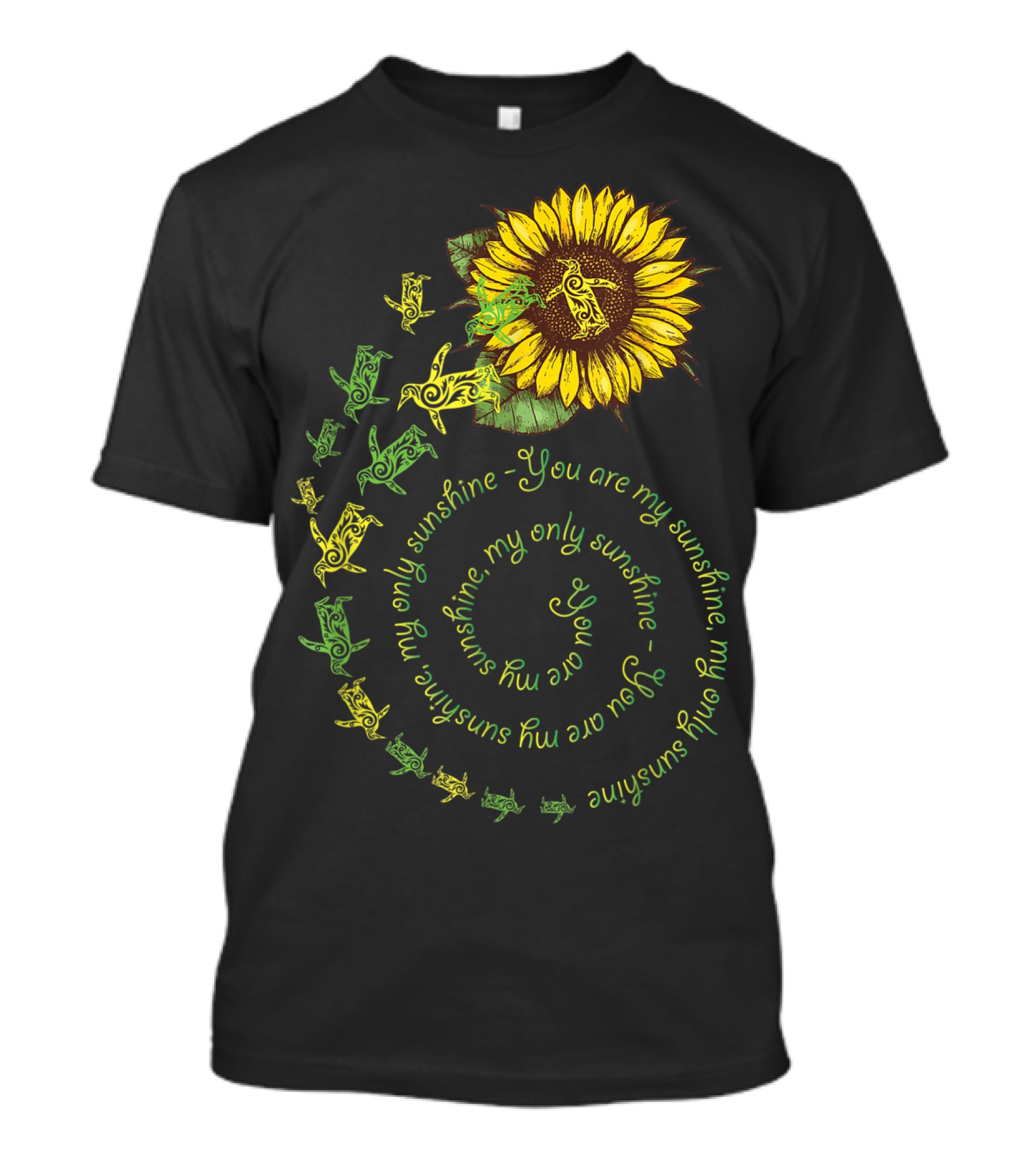 You Are My Sunshine My Only Sunshine Sunflower And Penguin Spiral T-Shirt
