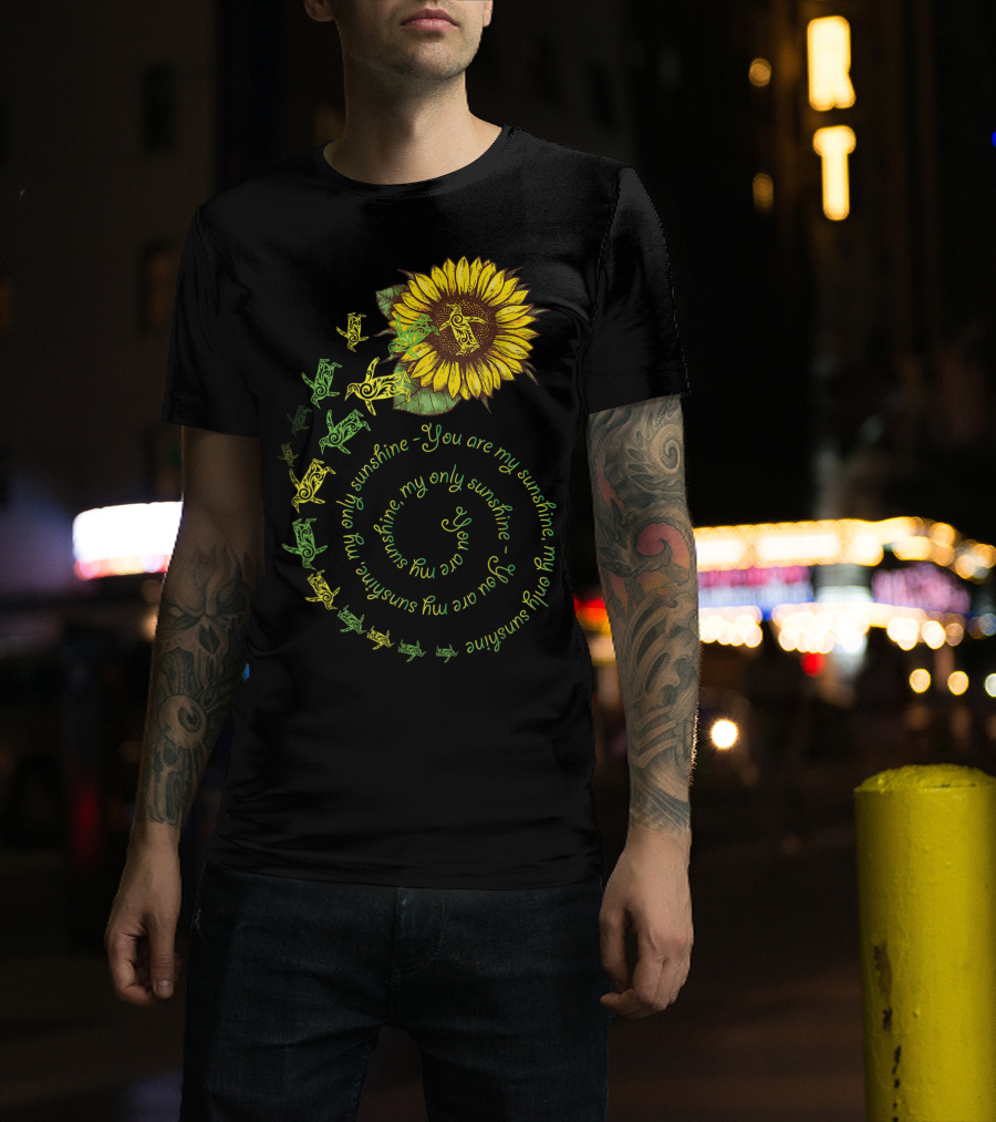 You Are My Sunshine My Only Sunshine Sunflower And Penguin Spiral T-Shirt