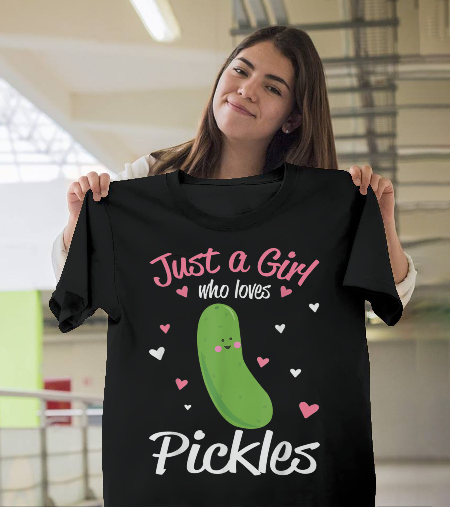 Just a Girl Who Loves Pickles Hearts T-Shirt