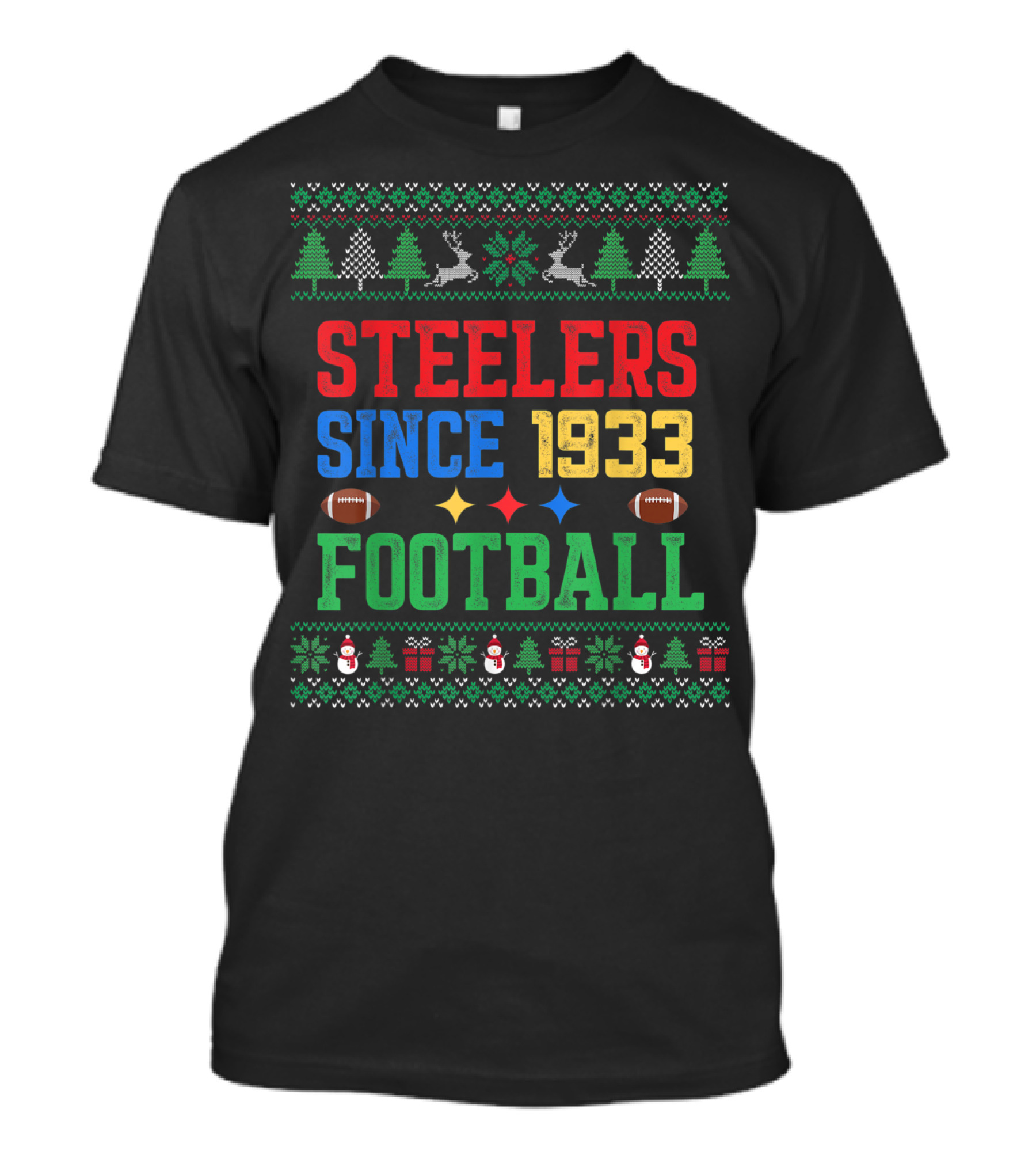 Steelers Ugly Christmas Football Since 1933 T-Shirt