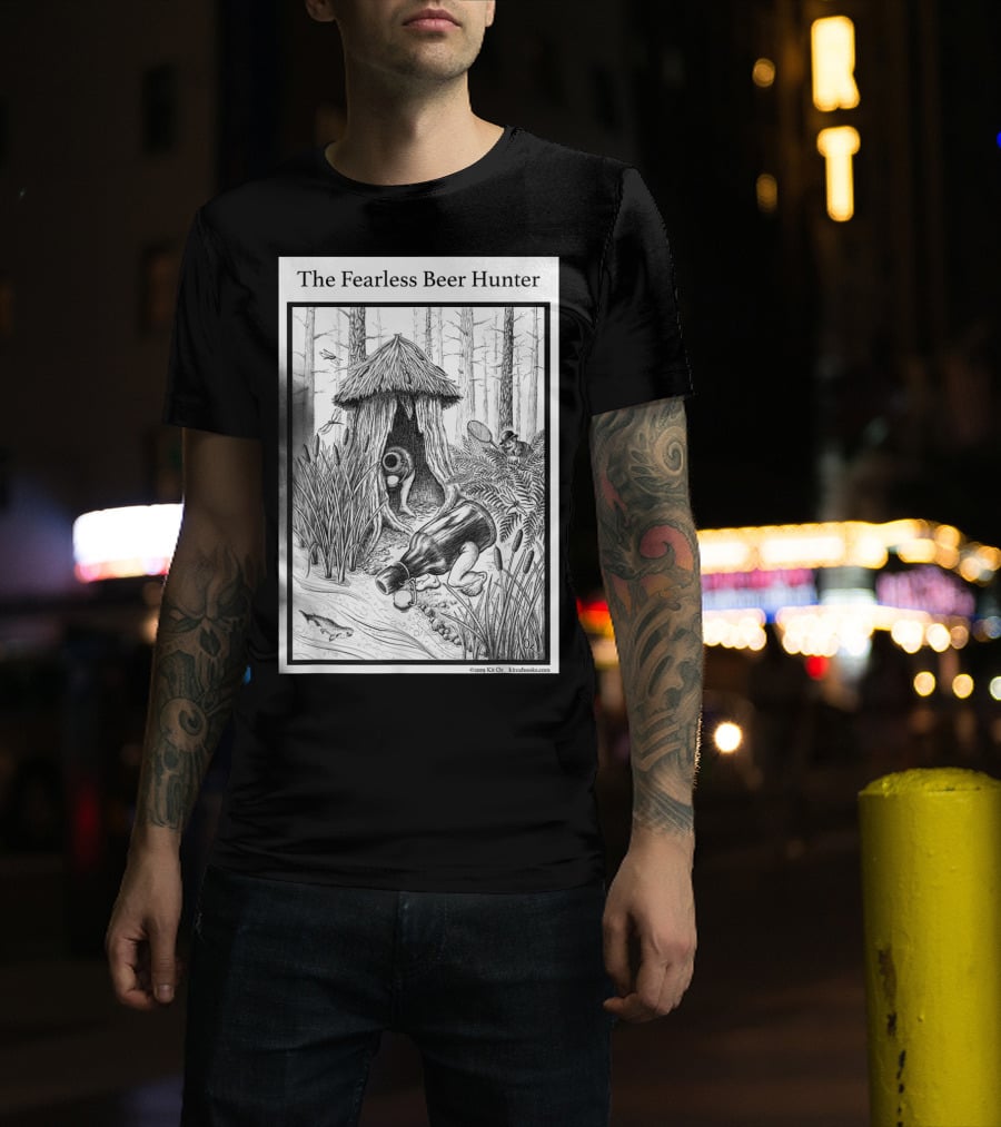The Fearless Beer Hunter Forest Adventure Hut Scene T-Shirt