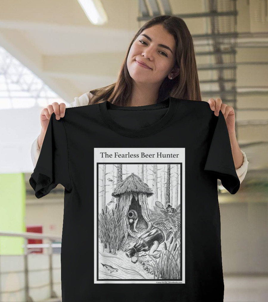 The Fearless Beer Hunter Forest Adventure Hut Scene T-Shirt