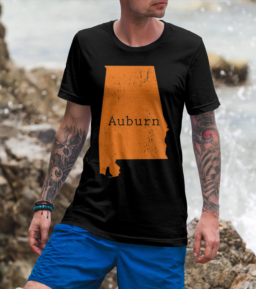 Auburn Alabama Vintage Map T-Shirt