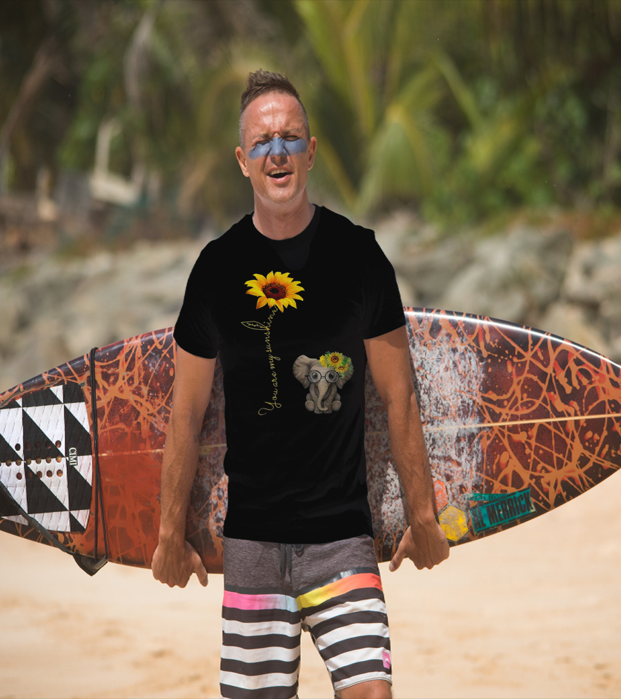You Are My Sunshine Sunflower Elephant Hippie T-Shirt