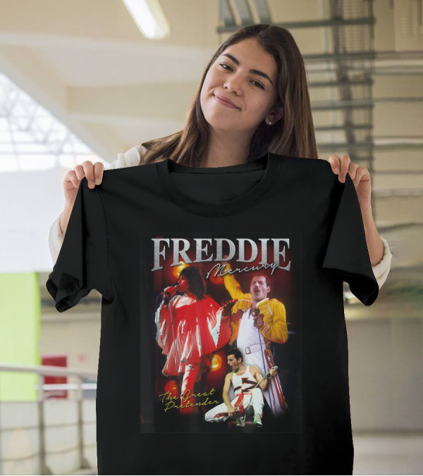 Freddie Mercury The Great Pretender Concert Image Montage T-Shirt