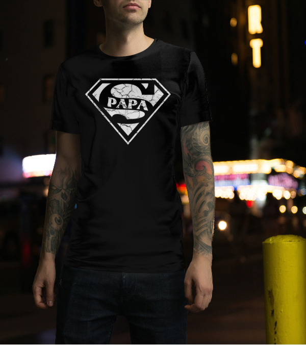 Super Papa Emblem Fun T-Shirt