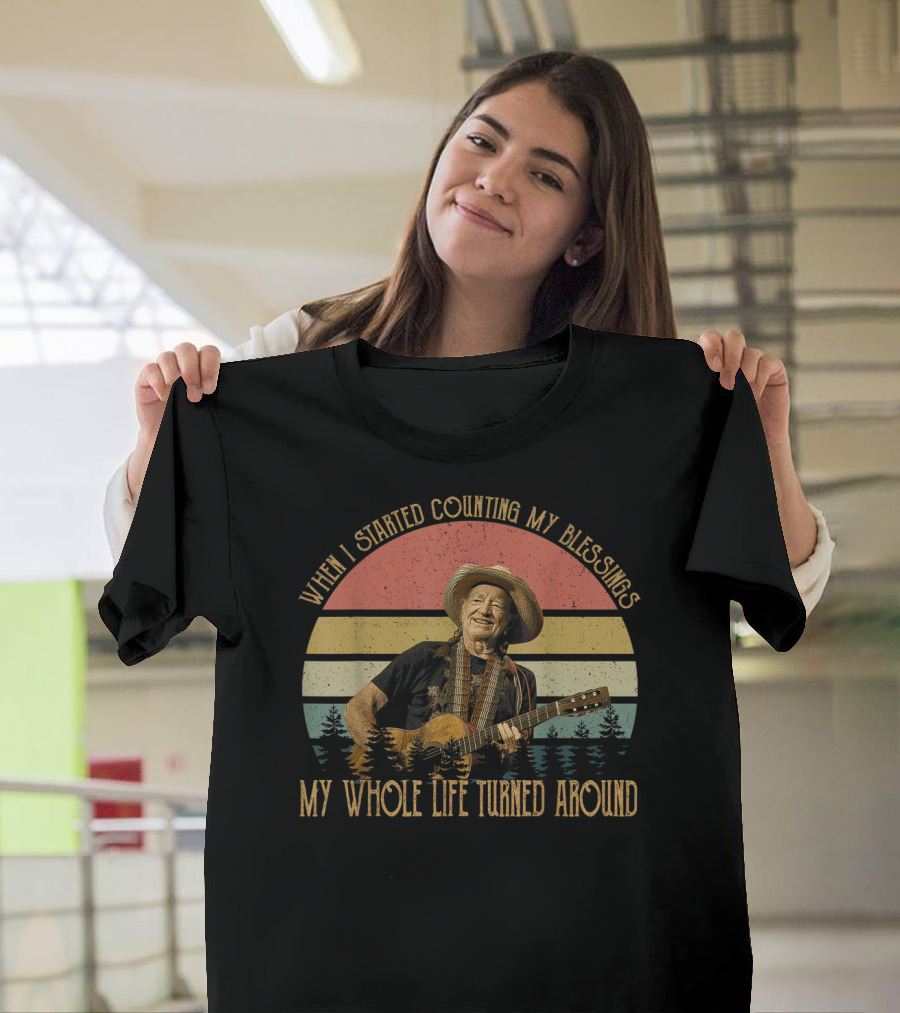 Willie Nelson Vintage Legends Live Counting My Blessings Whole Life Turned Around T-Shirt