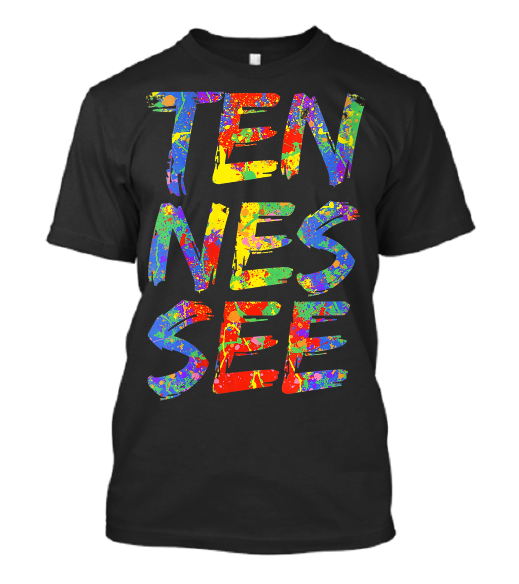 Tennessee Colorful Rainbow Splatter Tn T-Shirt