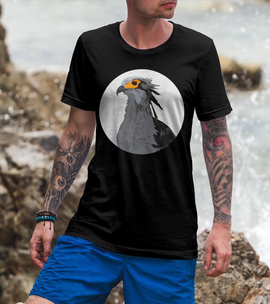 African Secretary Bird Sagittarius Circle T-Shirt