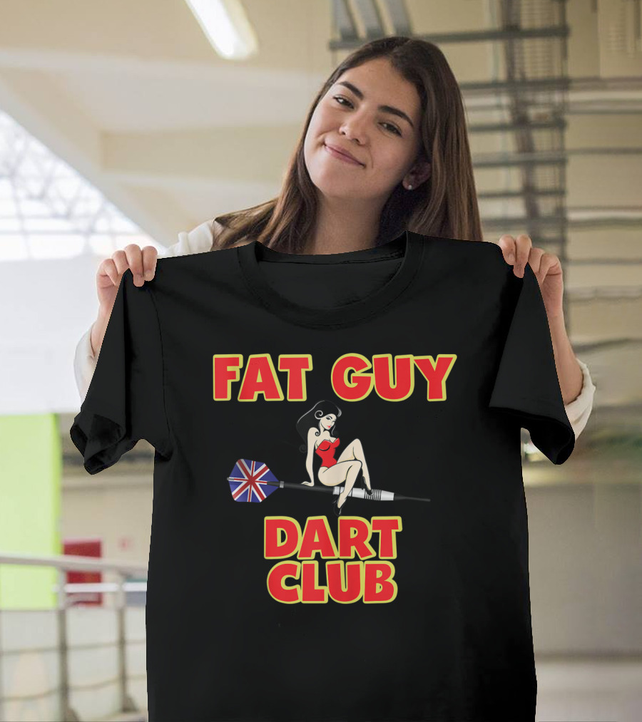 Fat Guy Dart Club Funny Darts Bar Games UK Union Jack T-Shirt