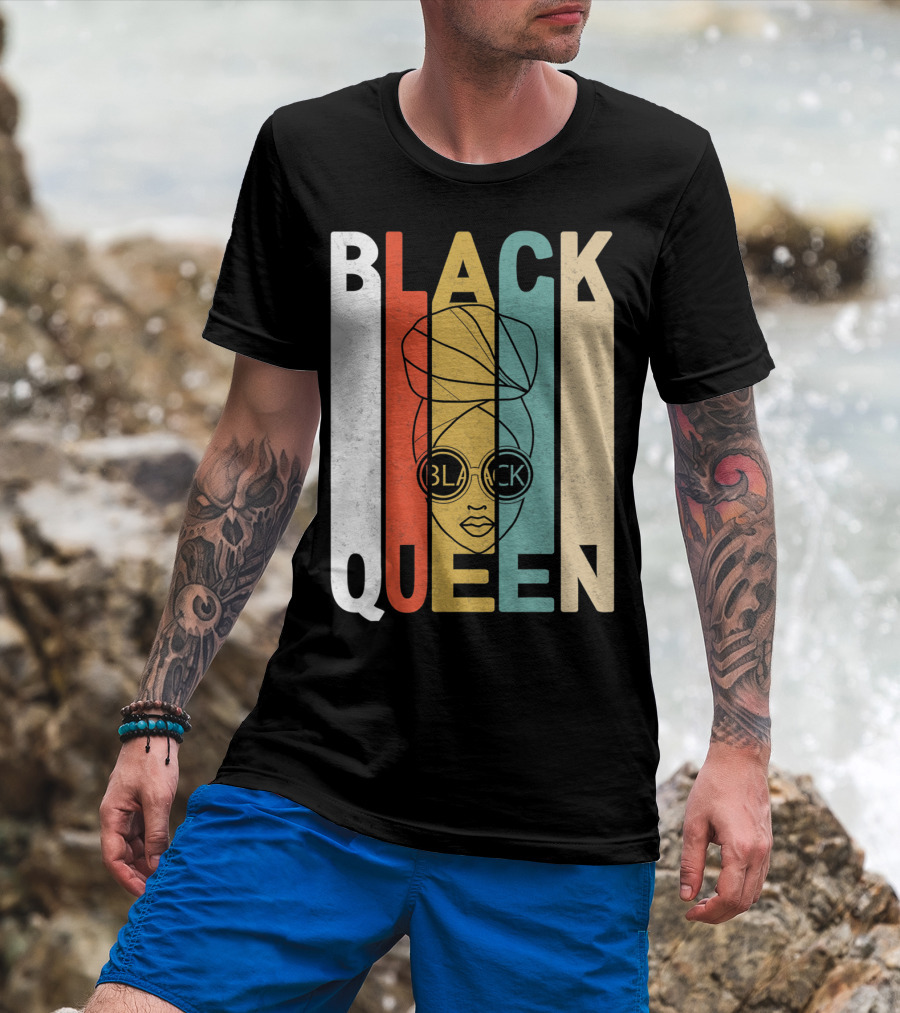 BLACK QUEEN Afro Headwrap Sunglasses T-Shirt