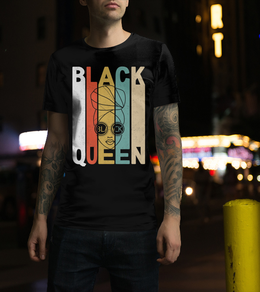 BLACK QUEEN Afro Headwrap Sunglasses T-Shirt