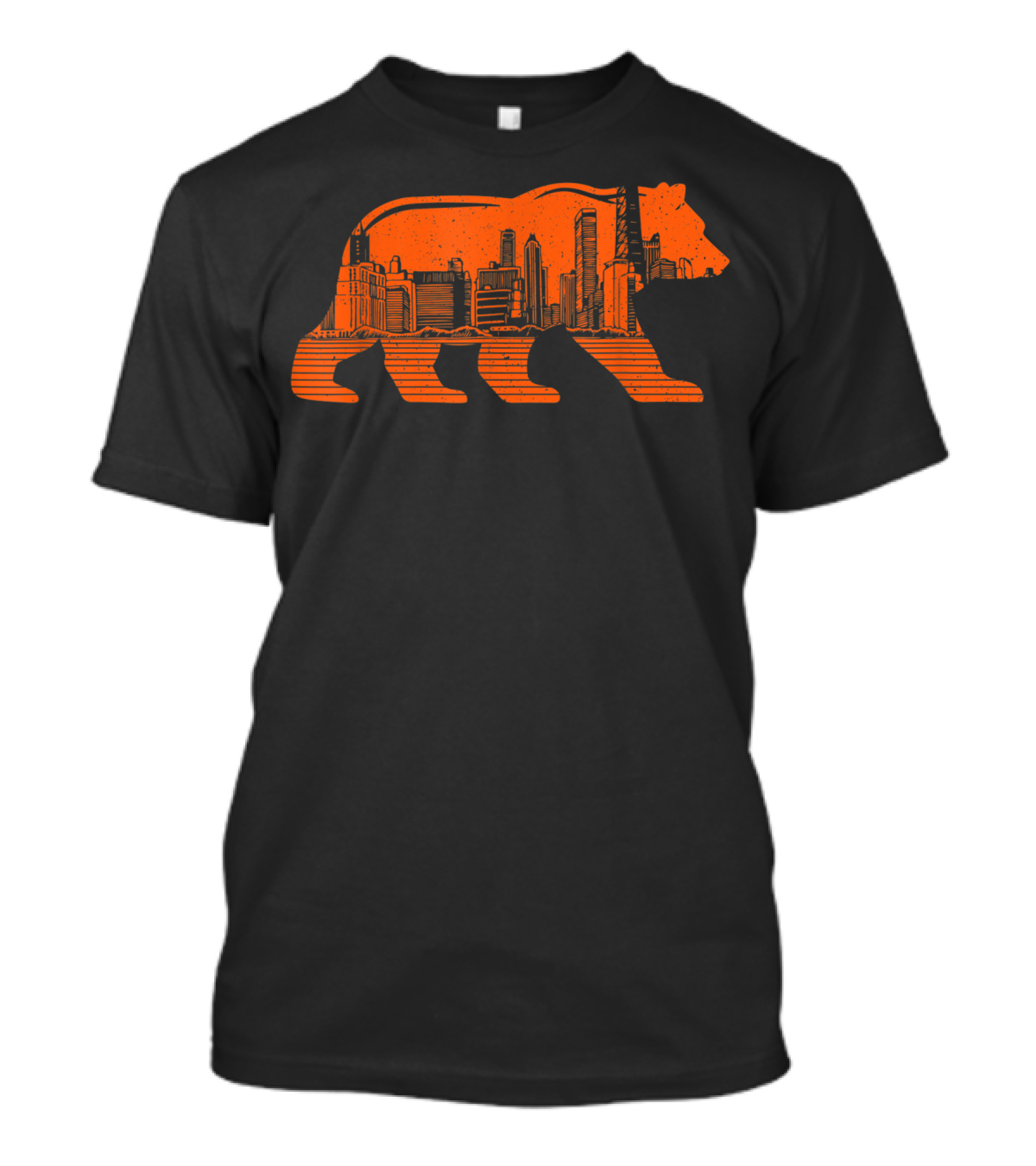 Chicago Football Bear Skyline Orange T-Shirt