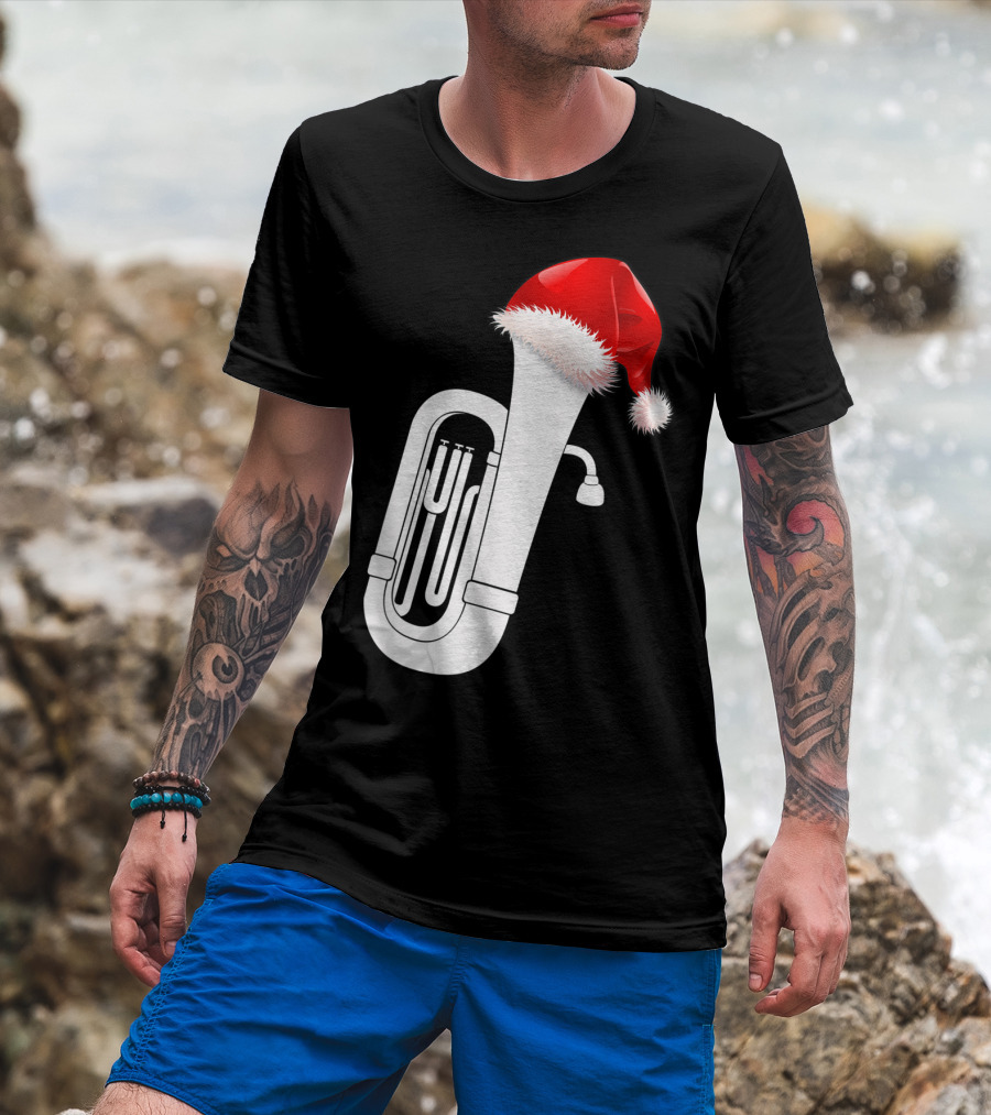 Christmas Tuba Santa Band Players Festive Holiday Instrument T-Shirt