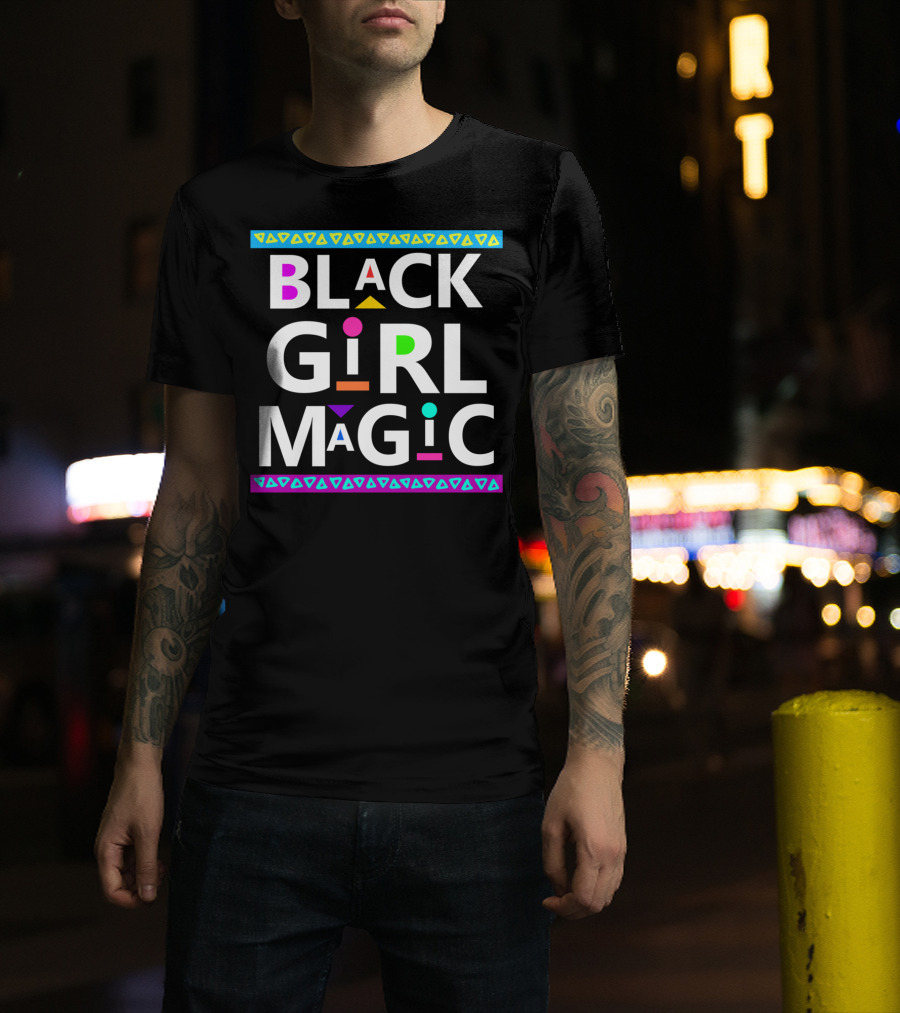 Black Girl Magic Dashiki Style With Colorful Accents T-Shirt