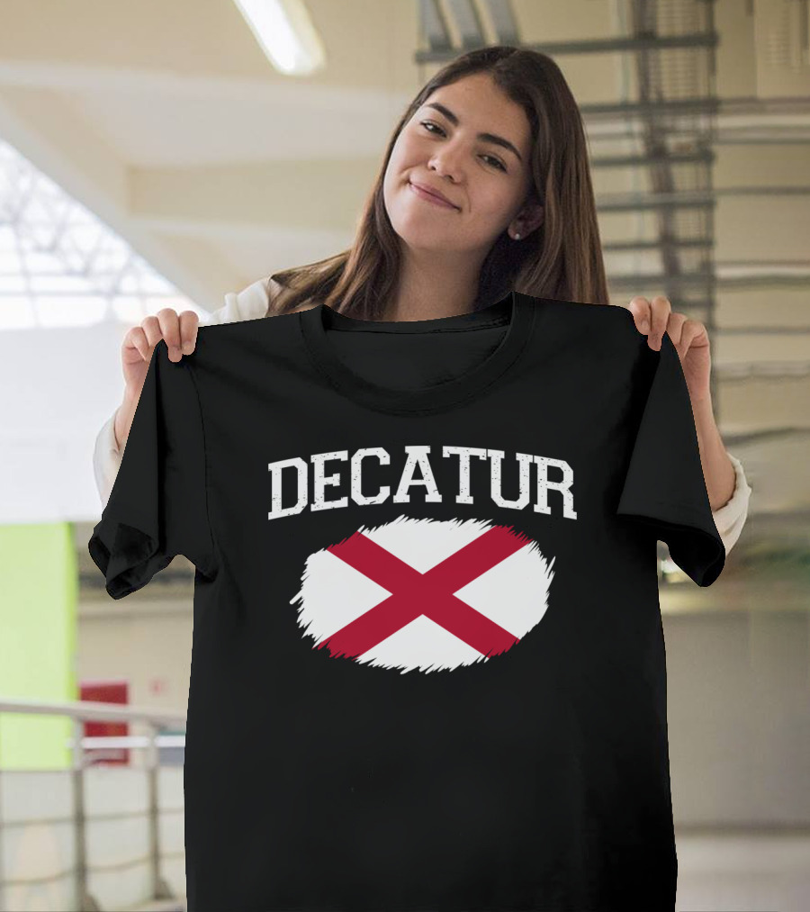 Decatur Alabama Vintage USA Flag Sports T-Shirt