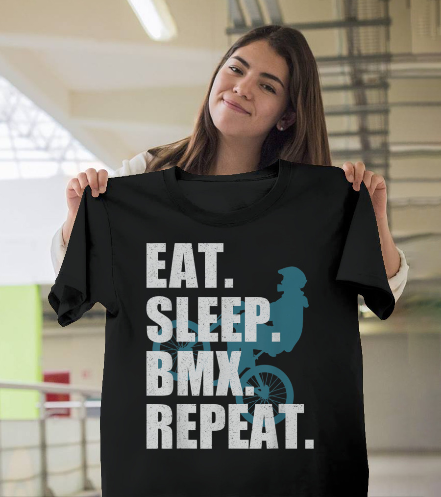 Eat Sleep BMX Repeat Funny Vintage BMX Rider T-Shirt